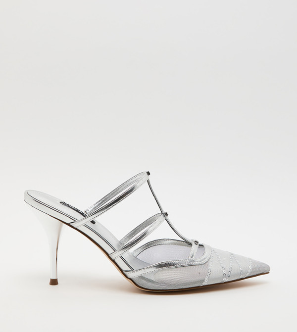 TIANALA Embellished Pointed Toe Strappy Pumps