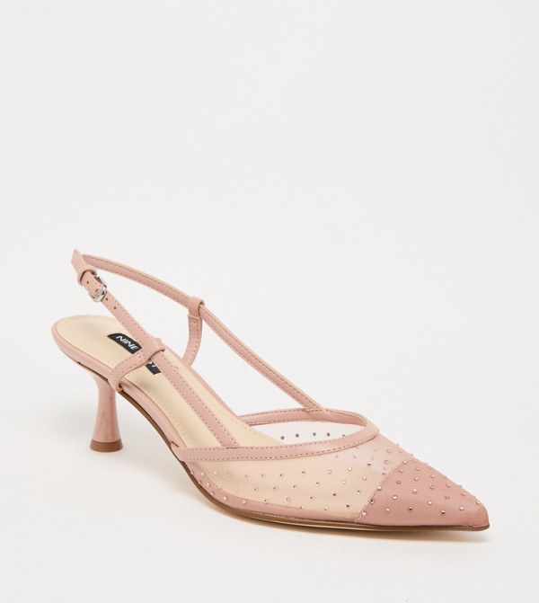 RHONDA Embellished Slingback Pumps