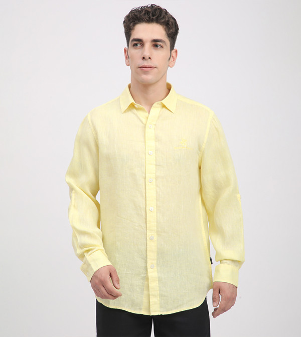 Solid Roll-Up Sleeves Shirt