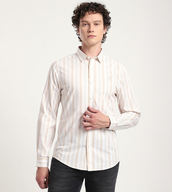 Striped Logo Embroidered Shirt