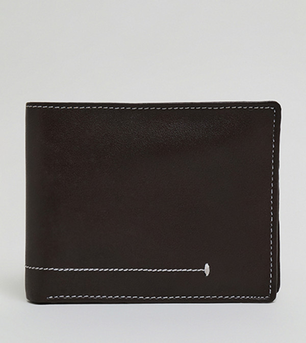Contrast Stitch Detail Bi-Fold Wallet