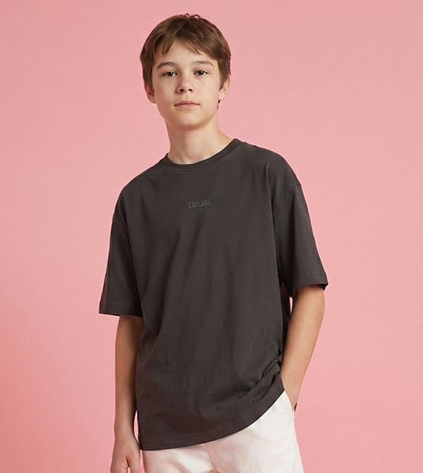 Placement Print Crew Neck T-Shirt