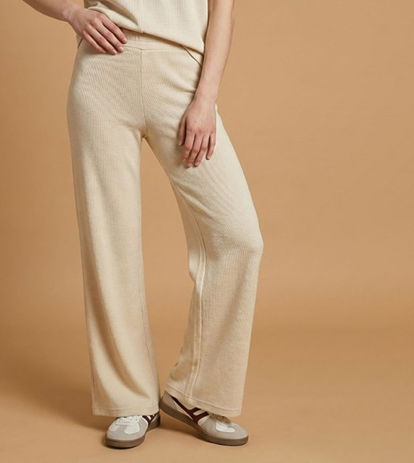 Shimmer Wide Leg Pants with Elastic Waist