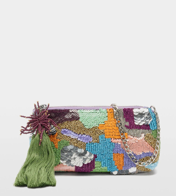 شنطة كتف مزينة بالخرز