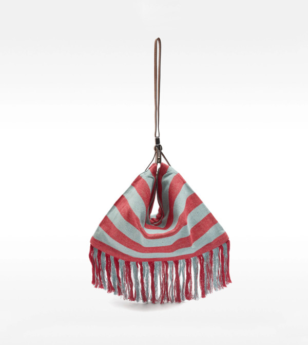 Striped Cotton Shoulder Bag