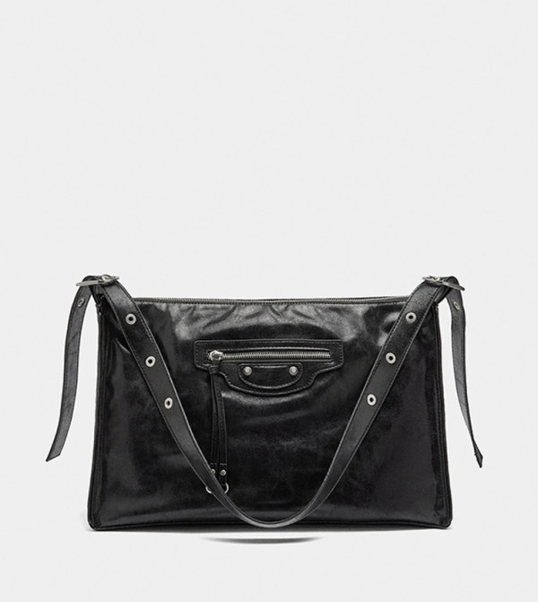 Textured Satchel Bag