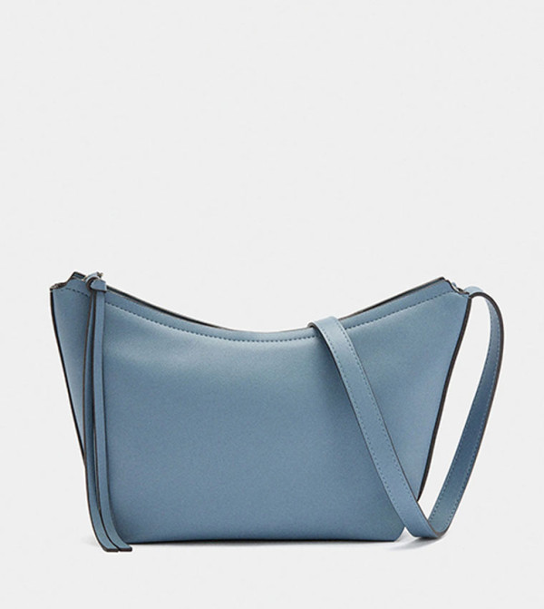 Solid Zip Closure Crossbody Bag