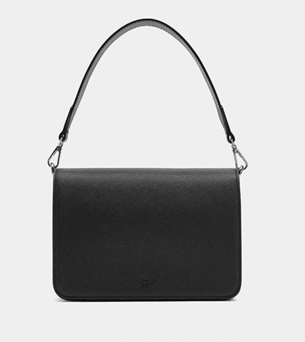 Textured Flap Shoulder Bag