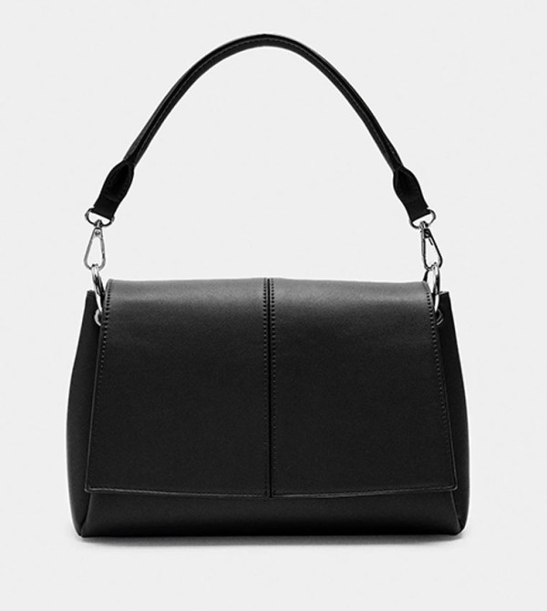 Textured Flap Top Handle Bag
