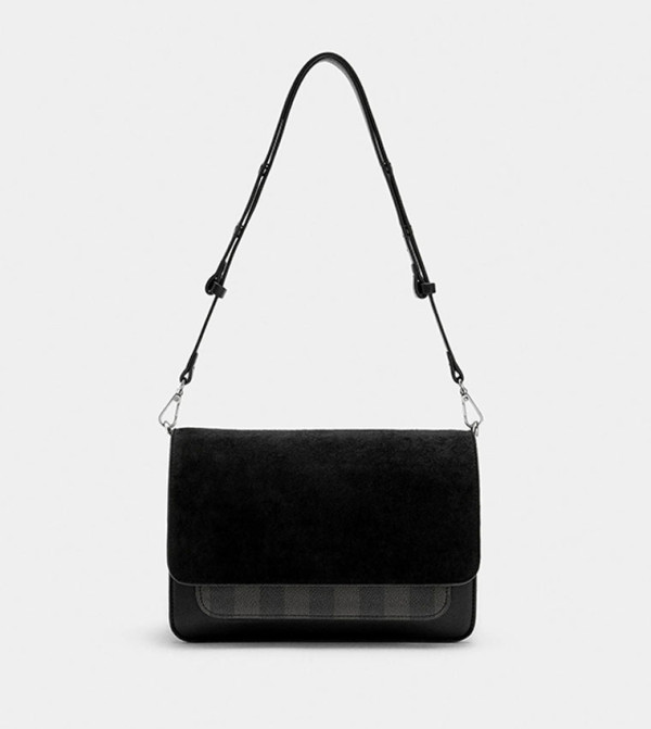 Striped Flap Crossbody Bag