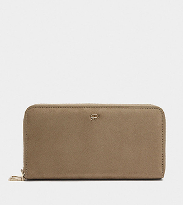Leather Effect Zip Around Wallet