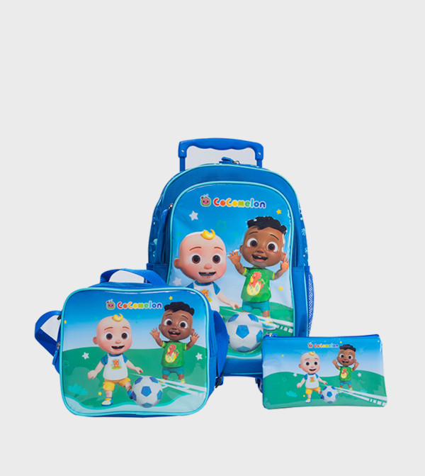 5 Piece Cocomelon 16" Trolley Backpack Set