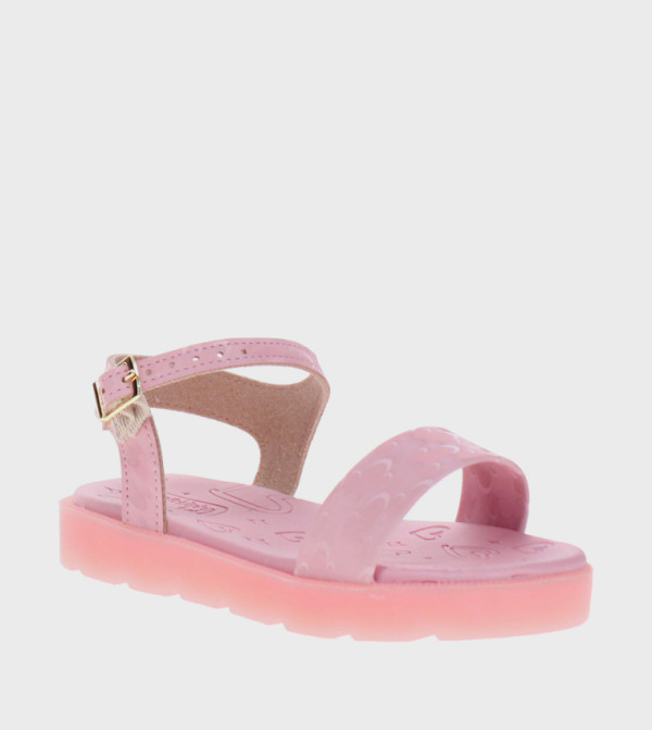 Textured Ankle Strap Casual Sandals