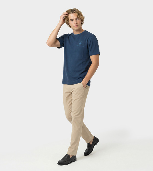 Textured Crew Neck Short Sleeves T-Shirt