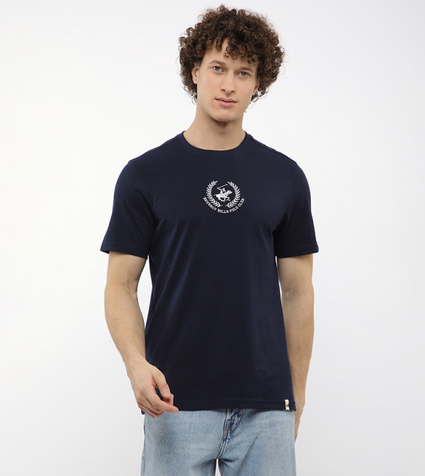 Logo Embroidered Crew Neck T-Shirt