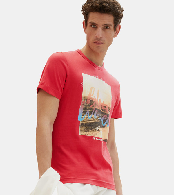 Photo Print Short Sleeves T-Shirt