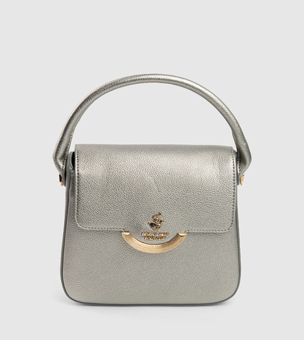 Textured Push Lock Handheld Bag