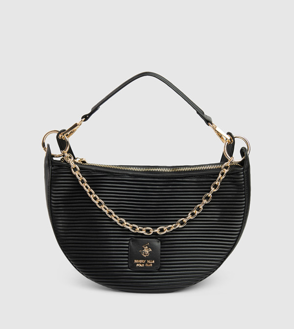 Textured Chain-Link Shoulder Bag