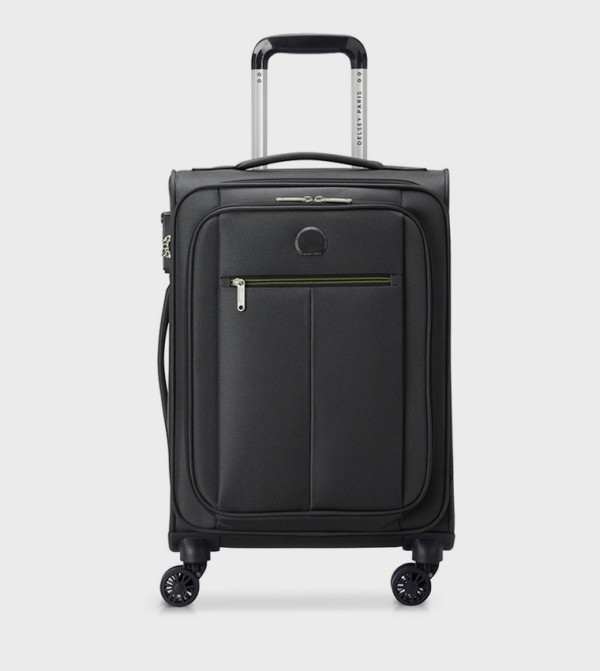 PIN UP 6 Softcase Expandable 4 Double Wheel Cabin Luggage Trolley Bag, 55cm