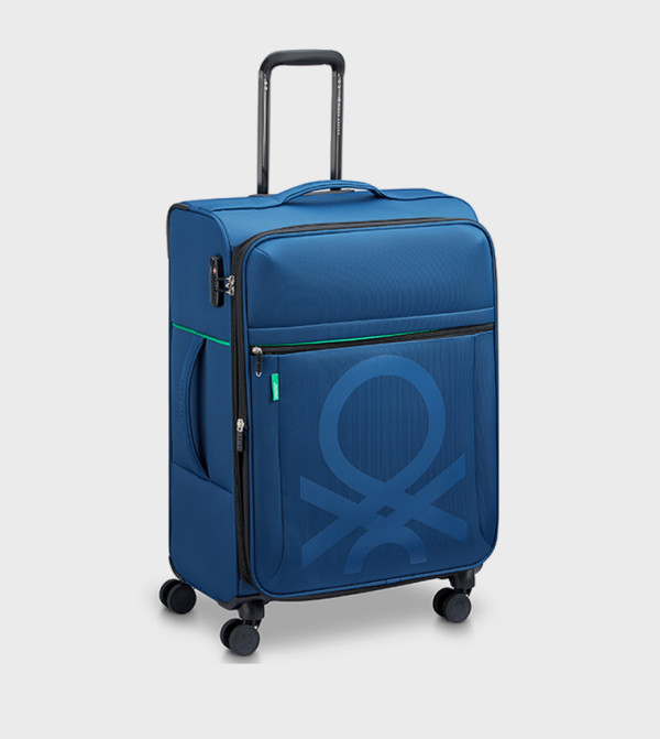 COLOR BLOCK Softside 4 Double Wheel Expandable Check-In Luggage Trolley Bag, 69cm