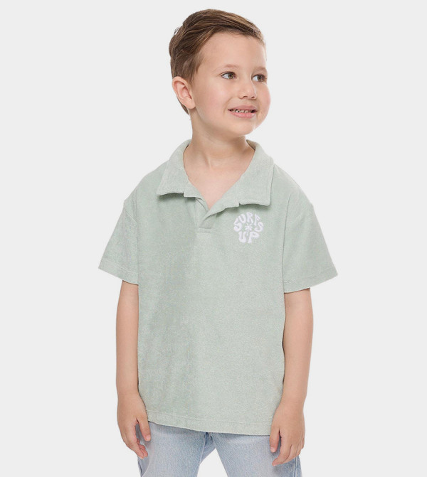 Embroidered Polo T-Shirt with Short Sleeves