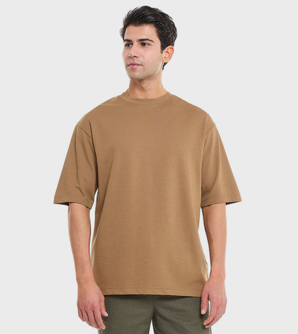 Solid T-Shirt With Crew Neck and Short Sleeves