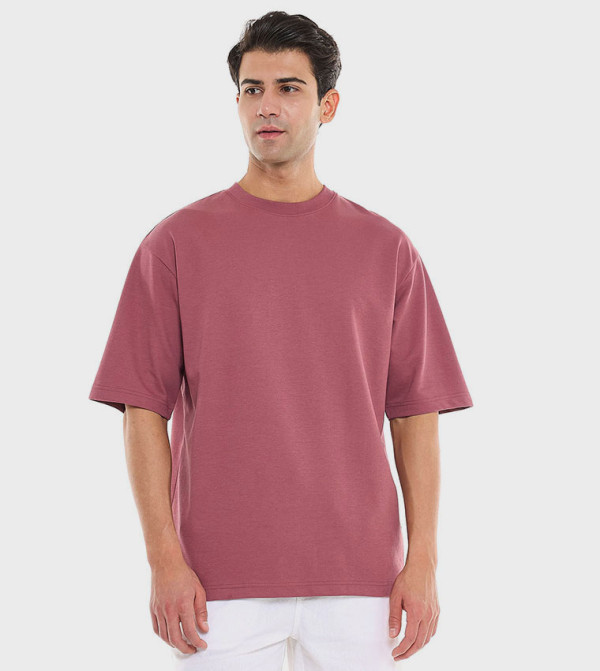Solid T-Shirt With Crew Neck and Short Sleeves