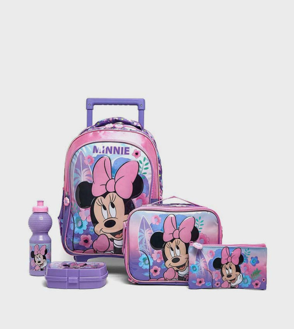 Minnie Mouse Print 16" Trolley Backpack Set