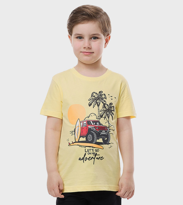 Printed T-Shirt with Crew Neck and Short Sleeves