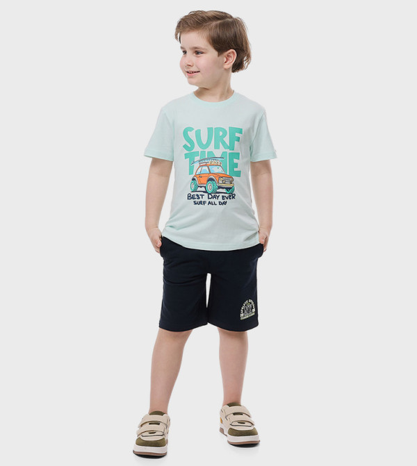 Printed T-Shirt with Crew Neck and Short Sleeves