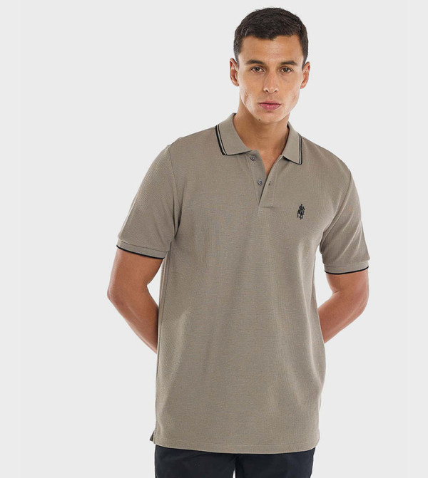 Logo Detail Polo T-Shirt with Short Sleeves