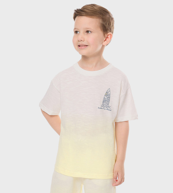 Printed T-Shirt with Crew Neck and Short Sleeves