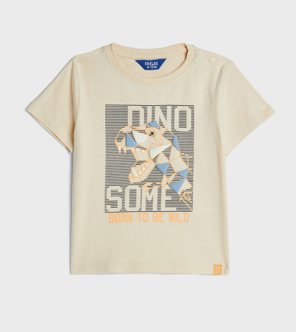 Printed T-Shirt with Crew Neck and Short Sleeves