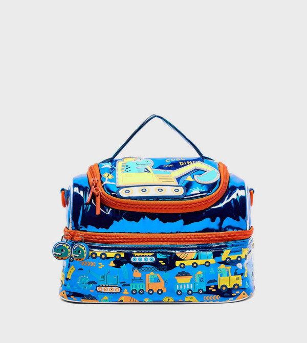 حقيبة غداء بطبقتين بطبعة