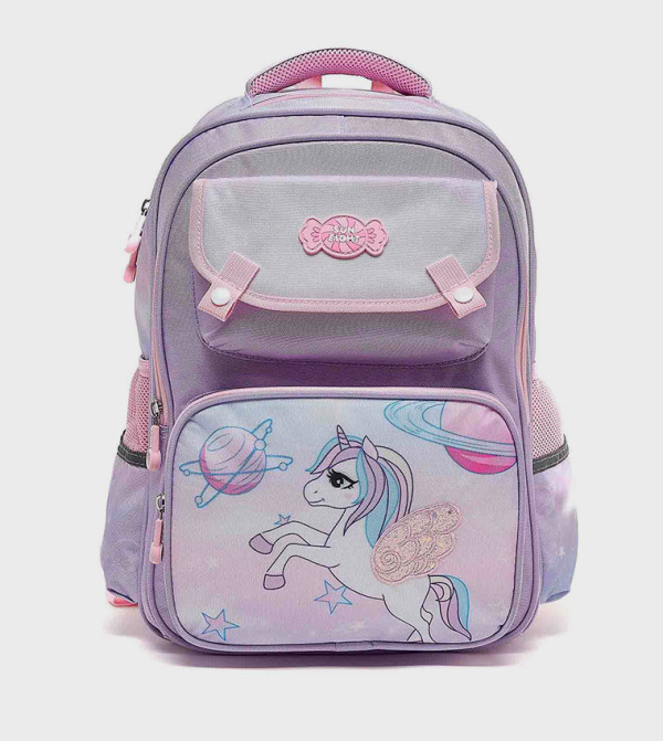 Unicorn Appliqued Zip Around Backpack