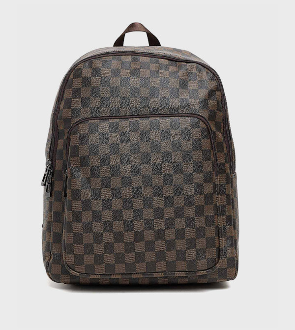 Checkered Zip Around Backpack