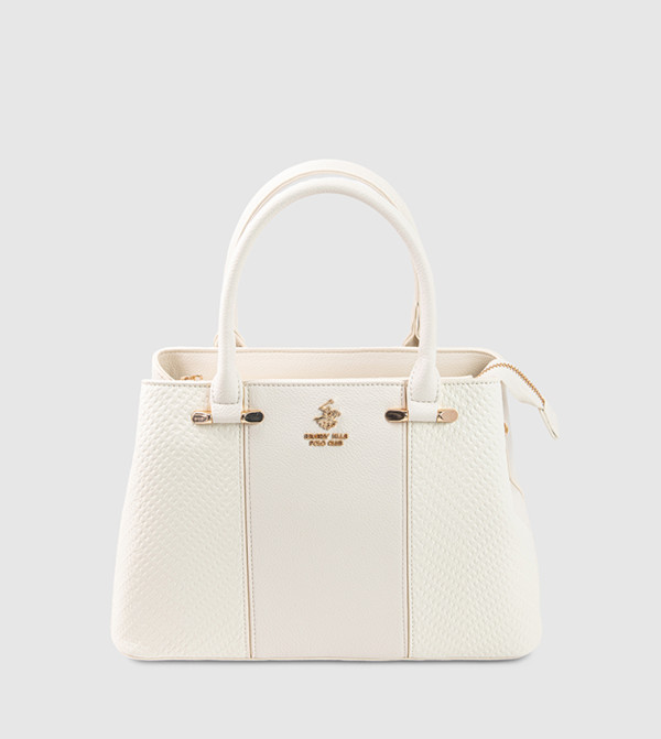 Textured Zip-Closure Satchel Bag