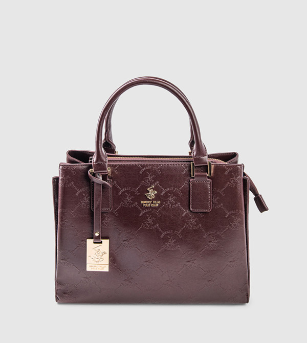 Textured Zip-Closure Satchel Bag