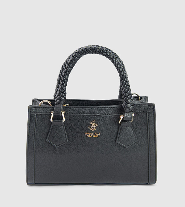 Textured Zip-Closure Satchel Bag
