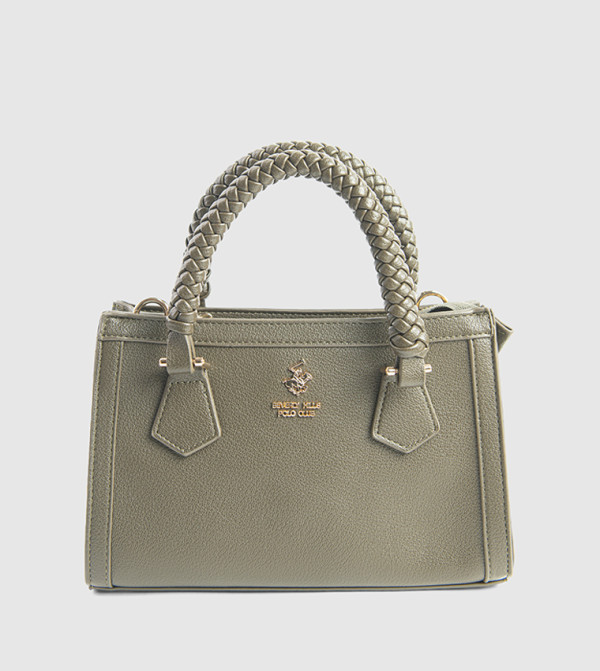 Textured Zip-Closure Satchel Bag