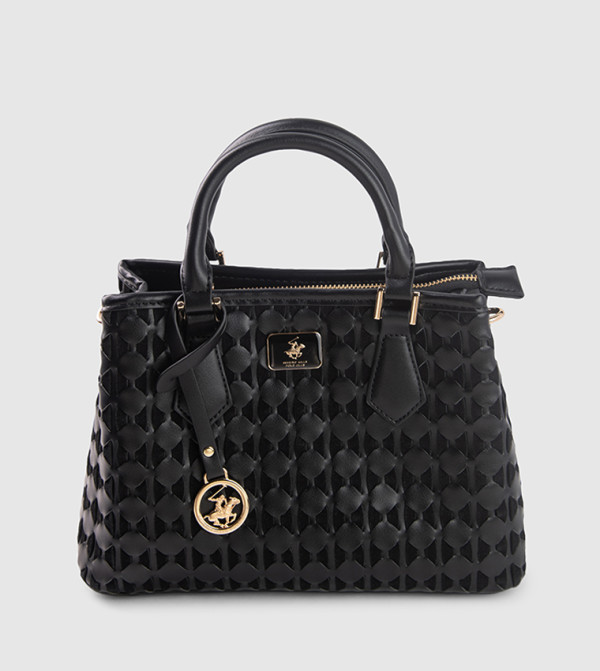 Textured Zippered Satchel Bag