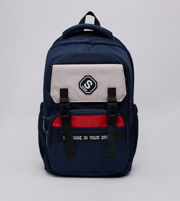 Color Block Zippered Backpack