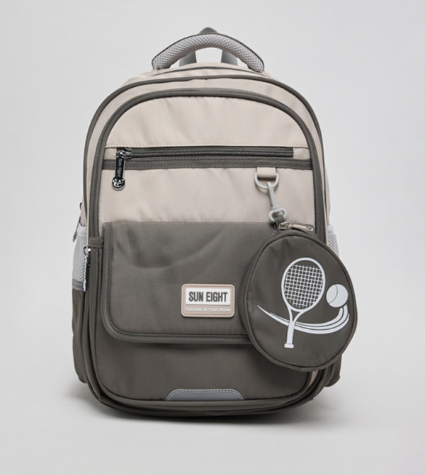 Color Block Backpack with Coin Pouch