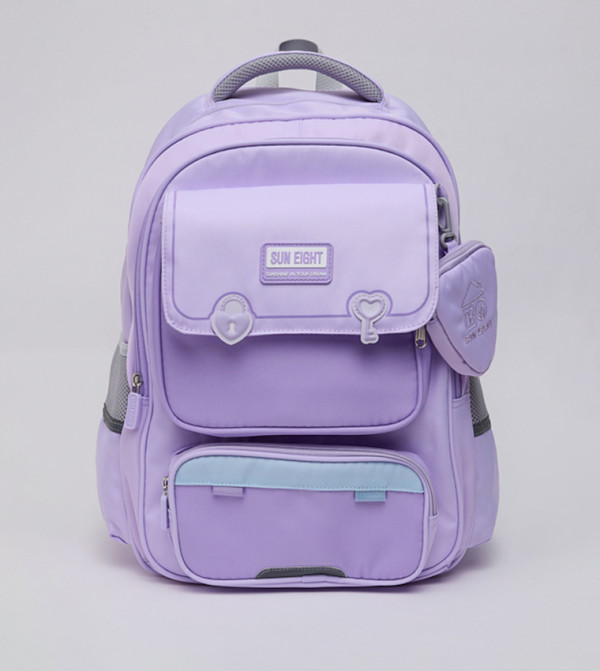 Solid Backpack with Coin Pouch