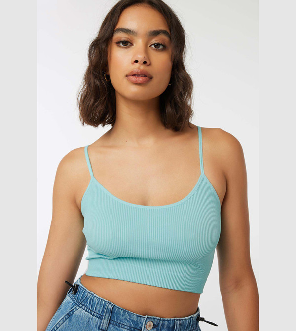 Ribbed Strappy Crop Top