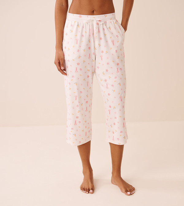 Lobster Floral Print Super Soft Pyjama Capris