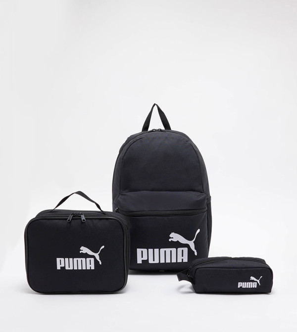 Logo Printed Zippered Backpack Set