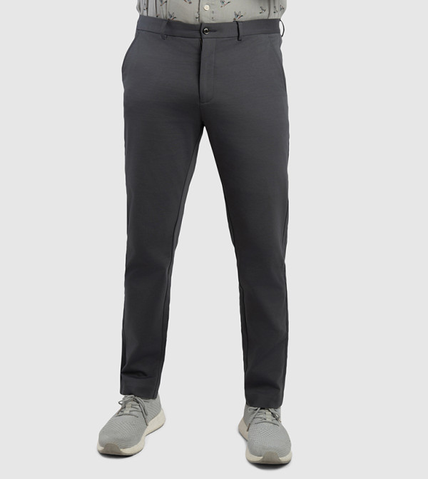 Solid Mid Rise Slim Fit Chino Pants