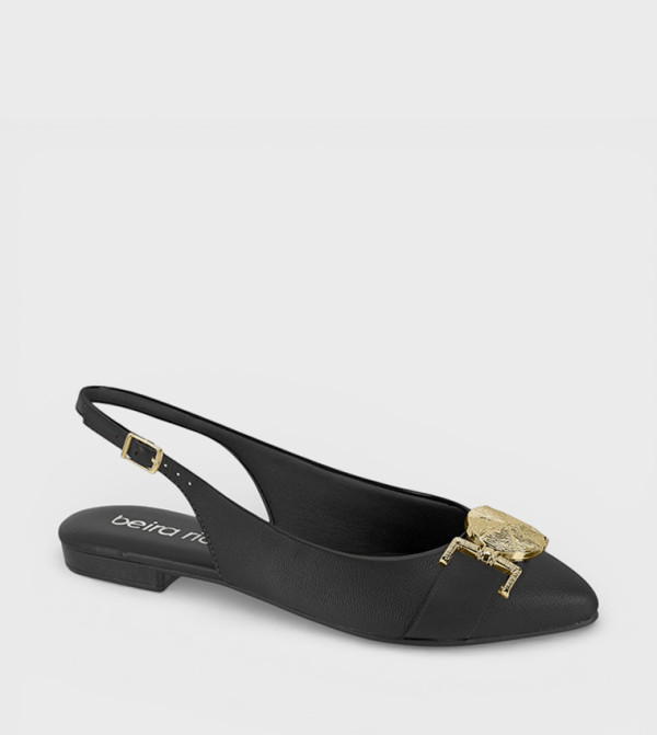 WHITNEY Metal Detail Slingback Flats