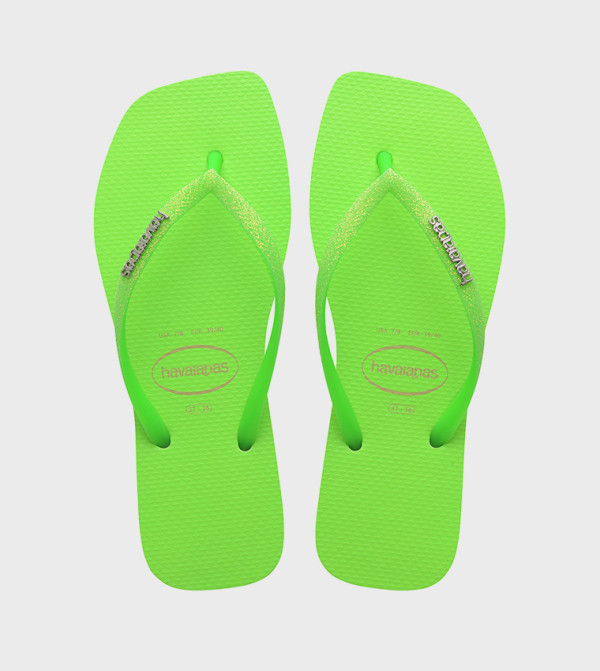 Slim Square Toe Glitter Thong-Strap Flip-Flop